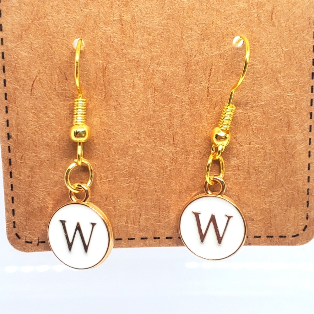 7/$10 W Initial Earrings, New
